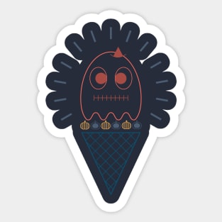 Halloween Ghost Ice Cream. Sticker